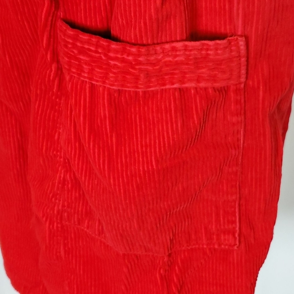 Carol Brent, S, vtg red corduroy jacket robe AS IS - Picture 7 of 9